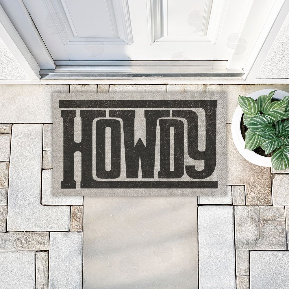 Sisi and Seb Bold Western Howdy Greeting Outdoor Faux Sisal Door Mat