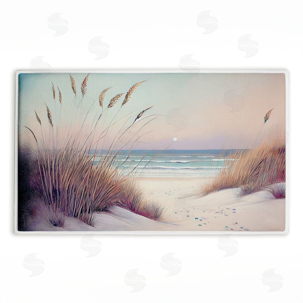 Sasha Smooth Sunset Beach Dunes Plush Bathroom Floor Mat