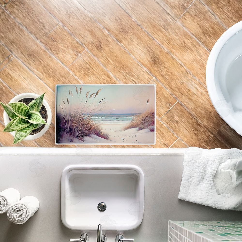 Sasha Smooth Sunset Beach Dunes Plush Bathroom Floor Mat