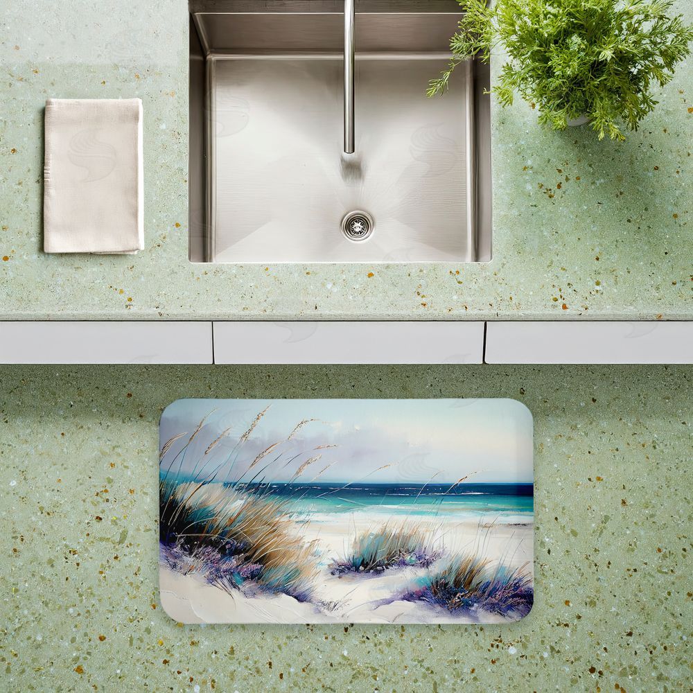 Sasha Windblown Beach Grasses Kitchen Floor Mat