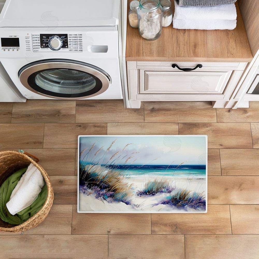 Sasha Windblown Beach Grasses Plush Bathroom Floor Mat