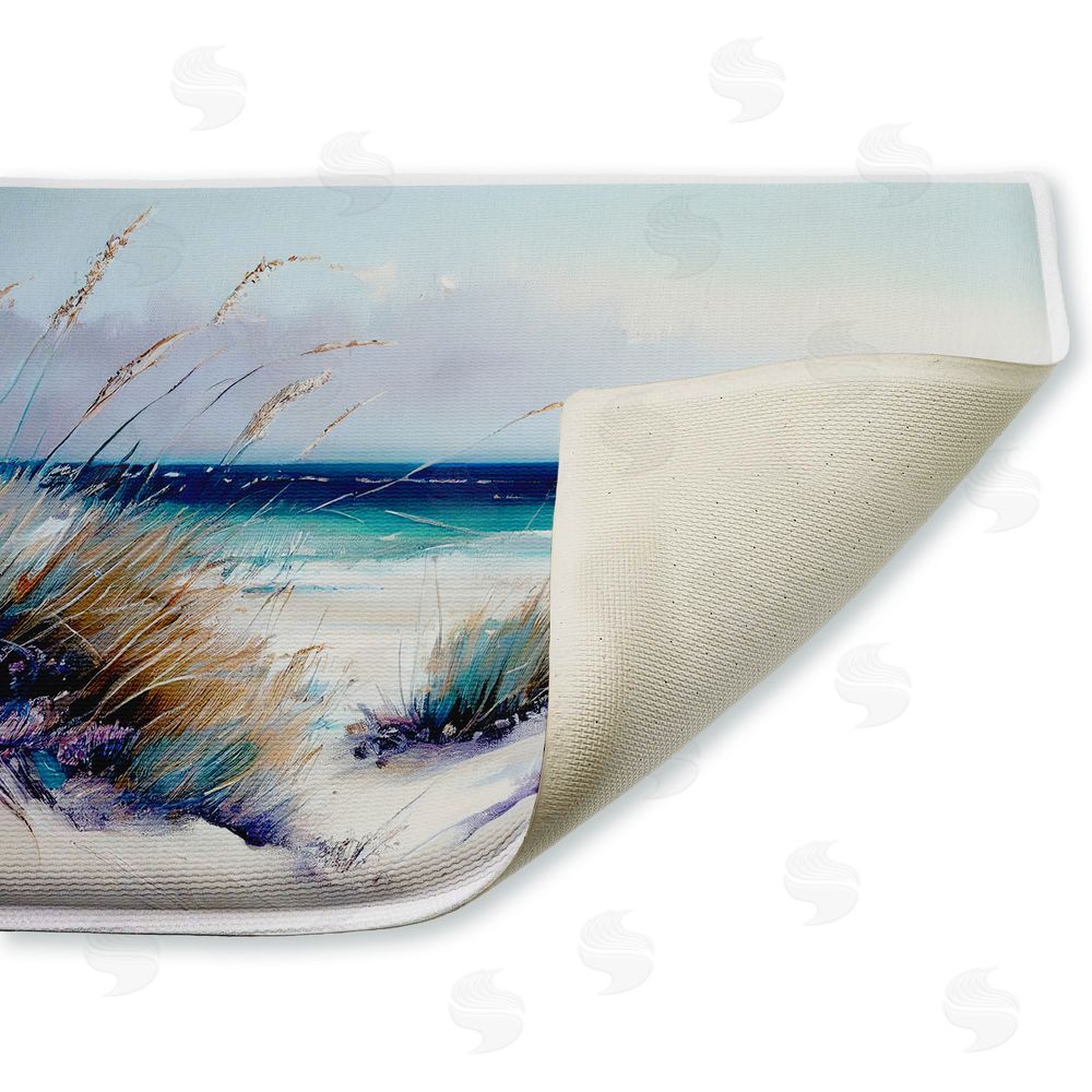 Sasha Windblown Beach Grasses Plush Bathroom Floor Mat