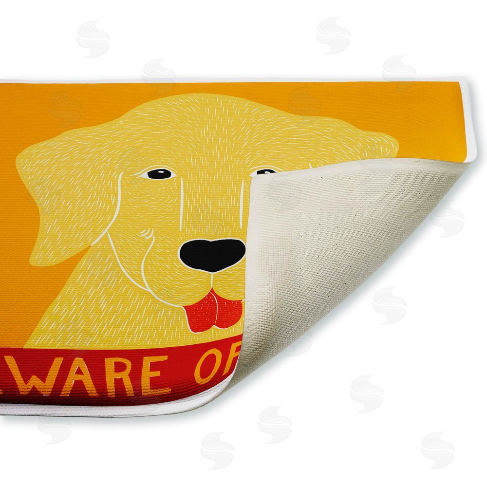 Stephen Huneck Beware Of Dog Greeting Plush Bathroom Floor Mat