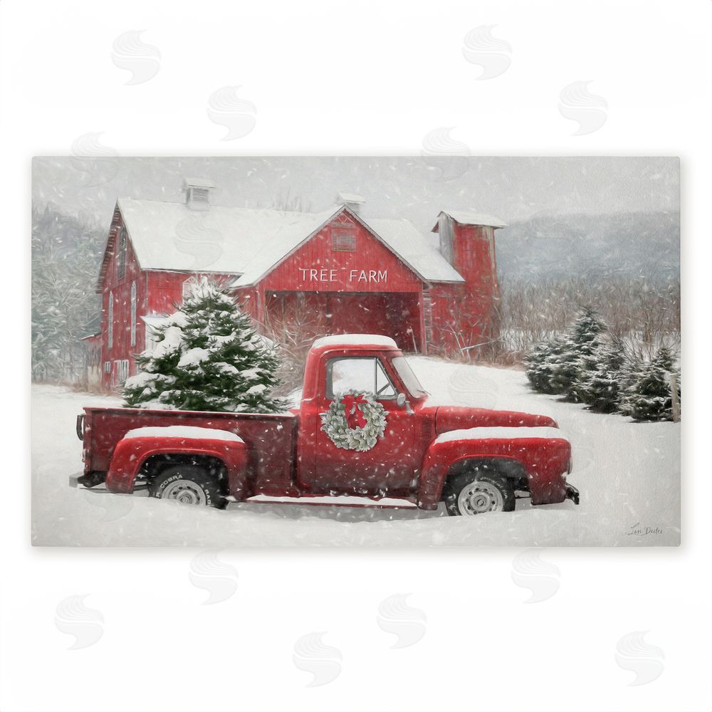 Lori Deiter Christmas Tree Farm & Truck Unwoven Outdoor Door Mat