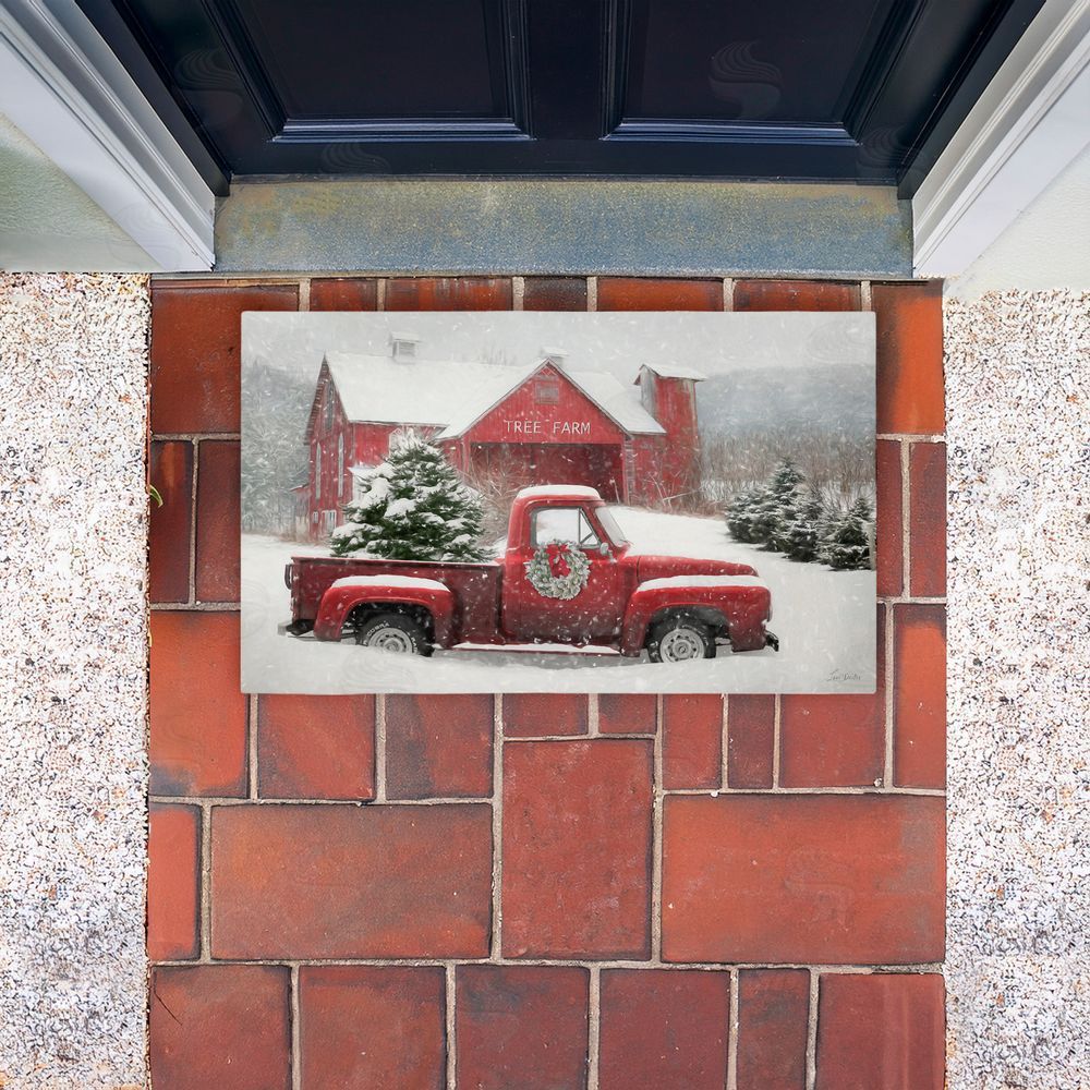 Lori Deiter Christmas Tree Farm & Truck Unwoven Outdoor Door Mat