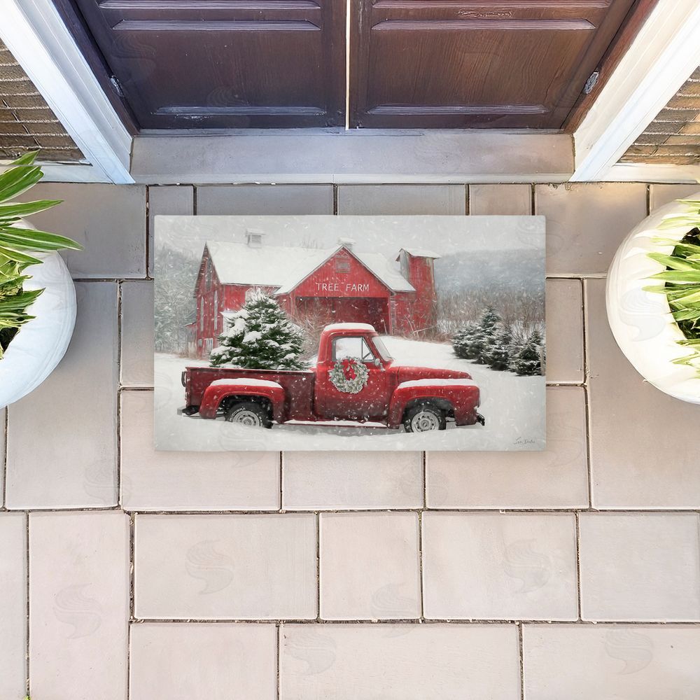 Lori Deiter Christmas Tree Farm & Truck Unwoven Outdoor Door Mat