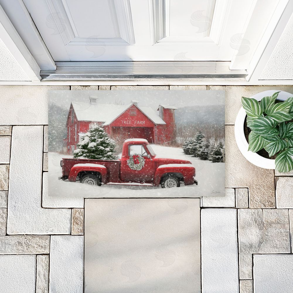 Lori Deiter Christmas Tree Farm & Truck Unwoven Outdoor Door Mat
