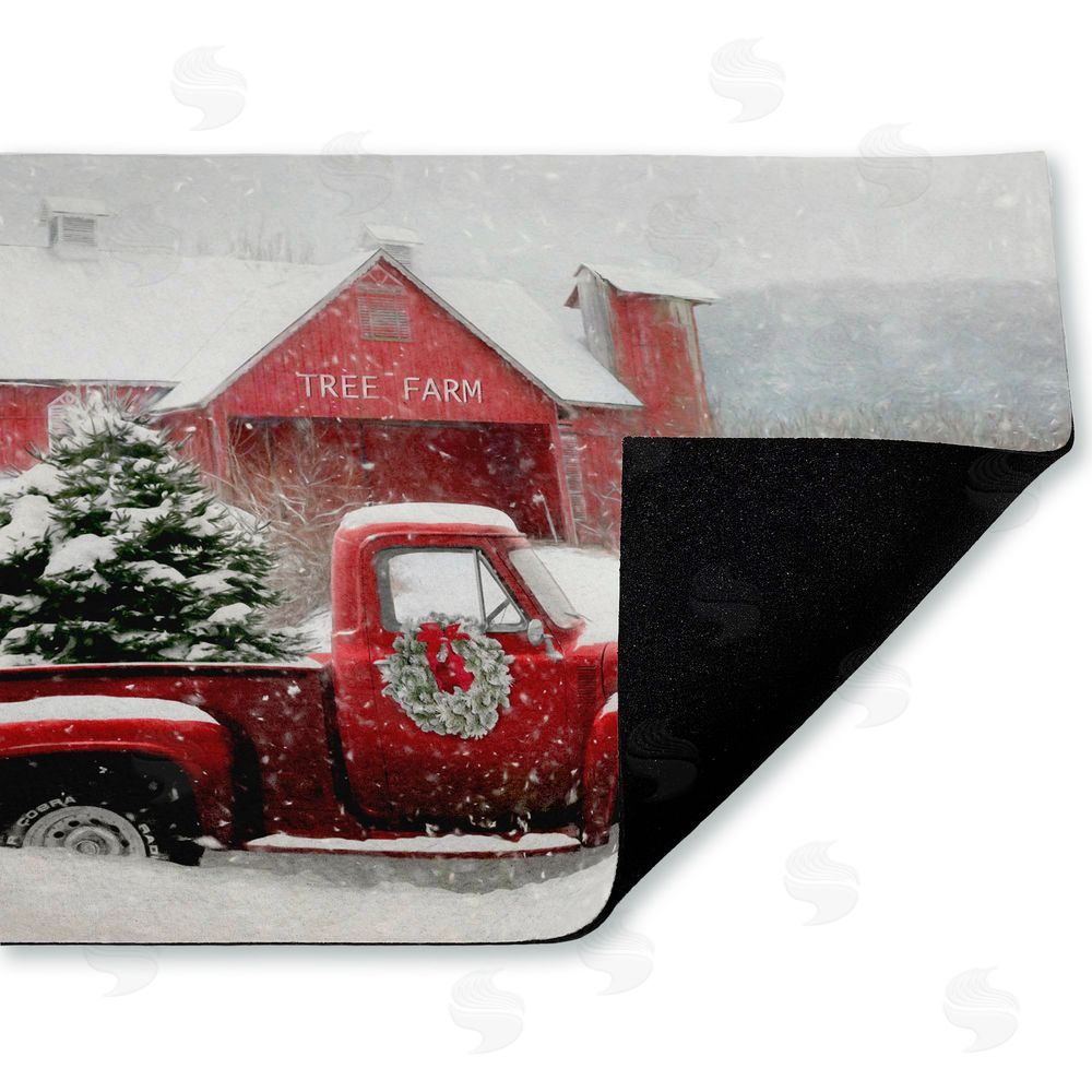 Lori Deiter Christmas Tree Farm & Truck Unwoven Outdoor Door Mat