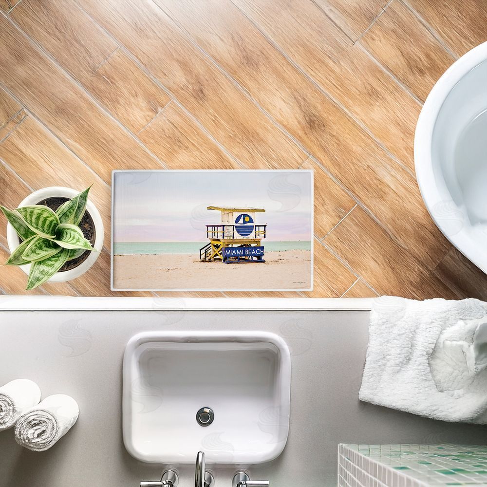 Seven Trees Design Miami Beach Lifeguard Hut Plush Bathroom Floor Mat