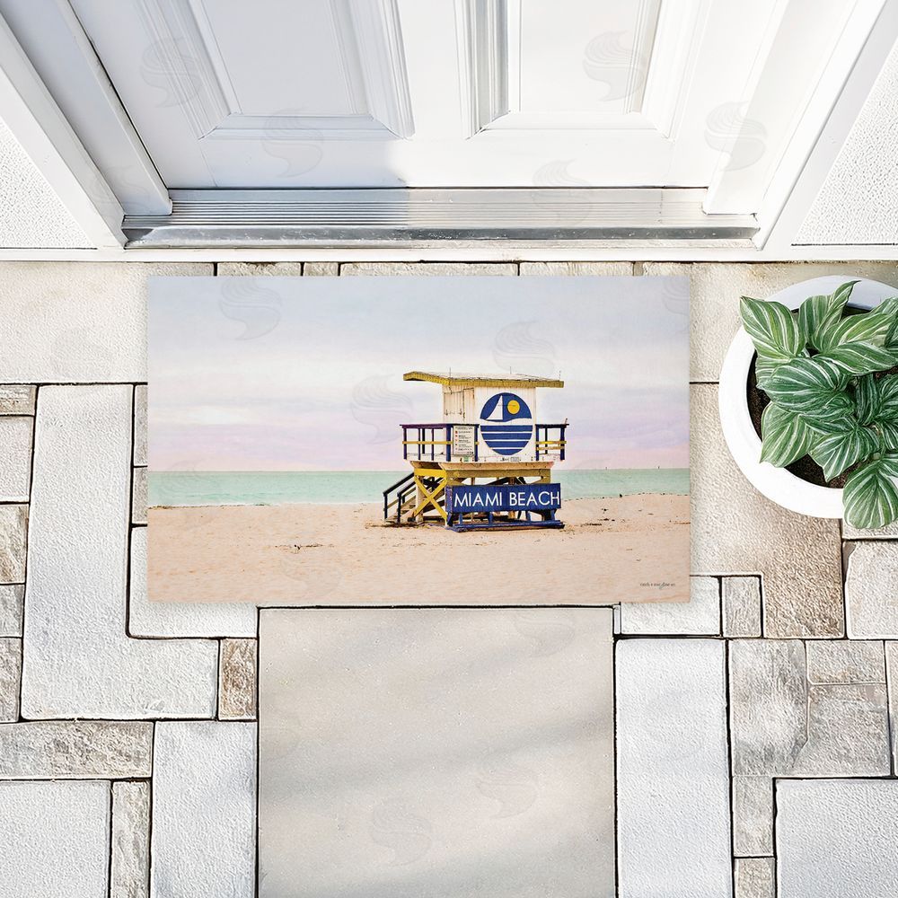 Seven Trees Design Miami Beach Lifeguard Hut Unwoven Outdoor Door Mat