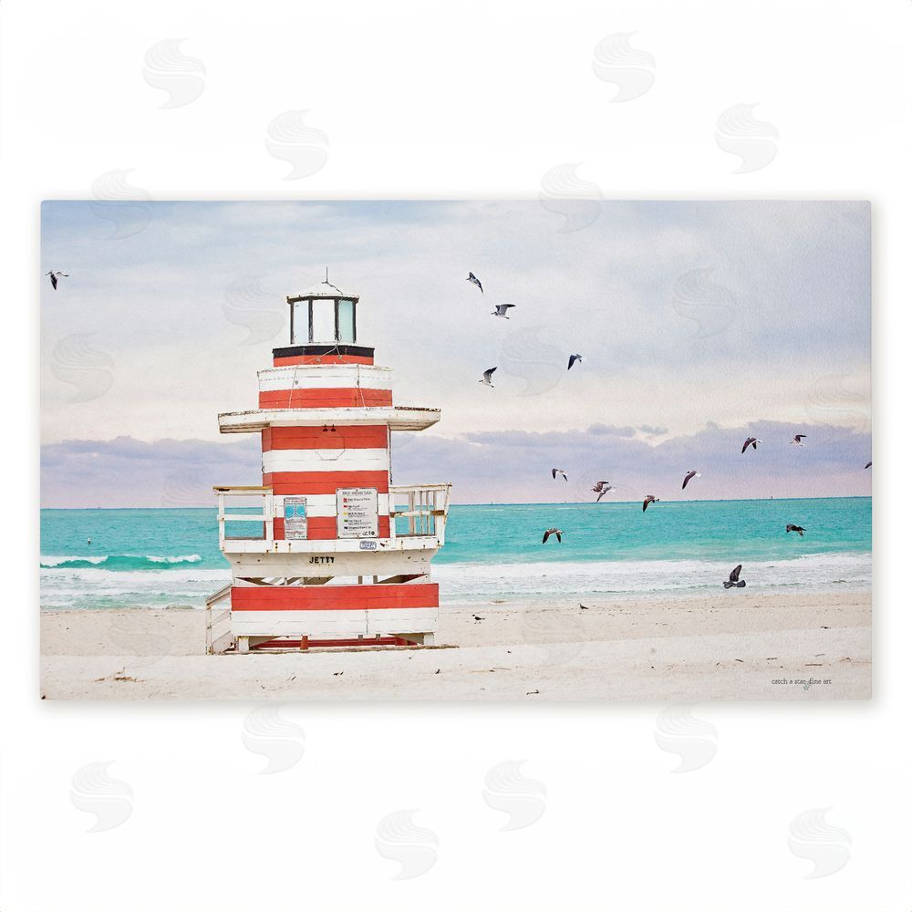 Seven Trees Design Birds Surrounding Beach Hut Unwoven Outdoor Door Mat