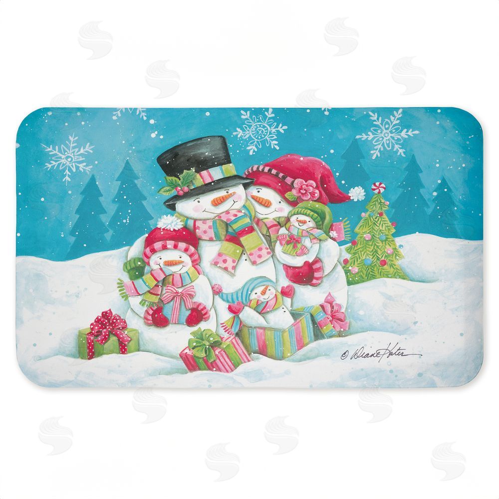 Diane Kater Vintage Snowman Family Kitchen Floor Mat