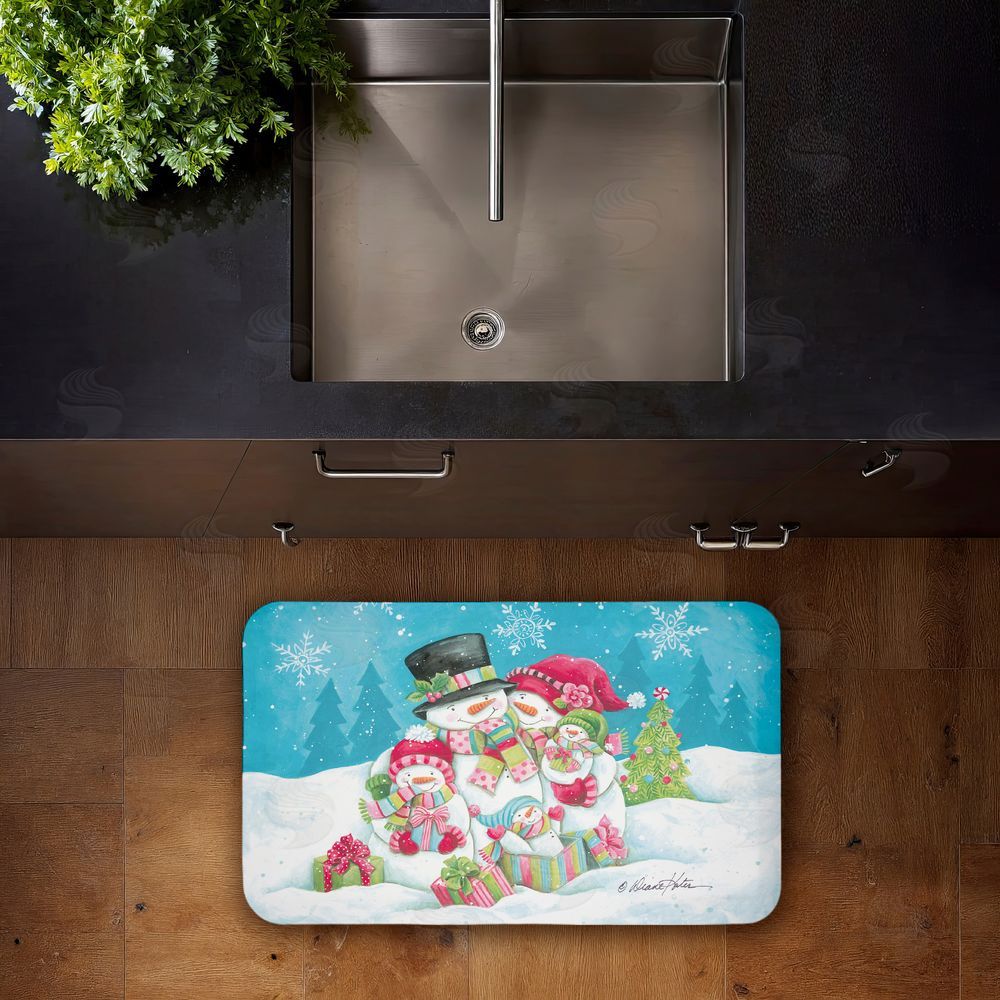 Diane Kater Vintage Snowman Family Kitchen Floor Mat