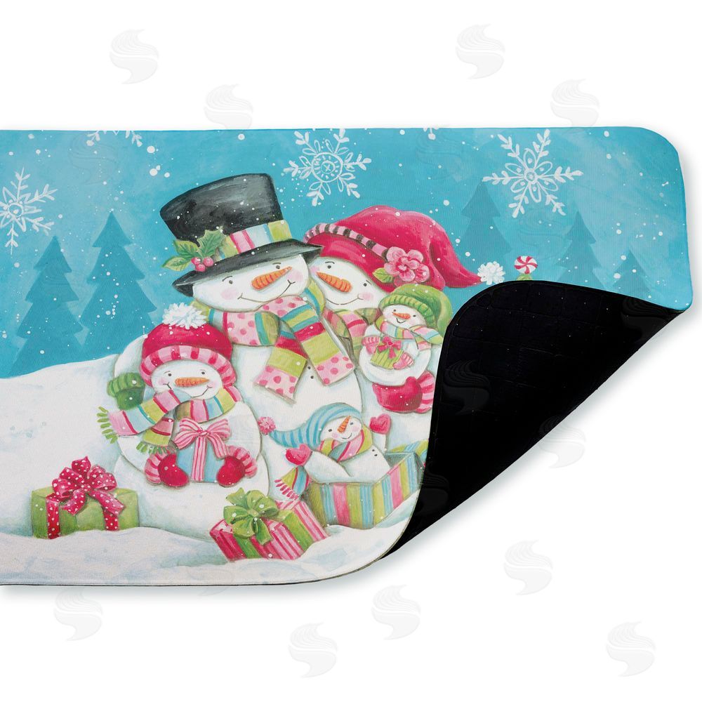 Diane Kater Vintage Snowman Family Kitchen Floor Mat