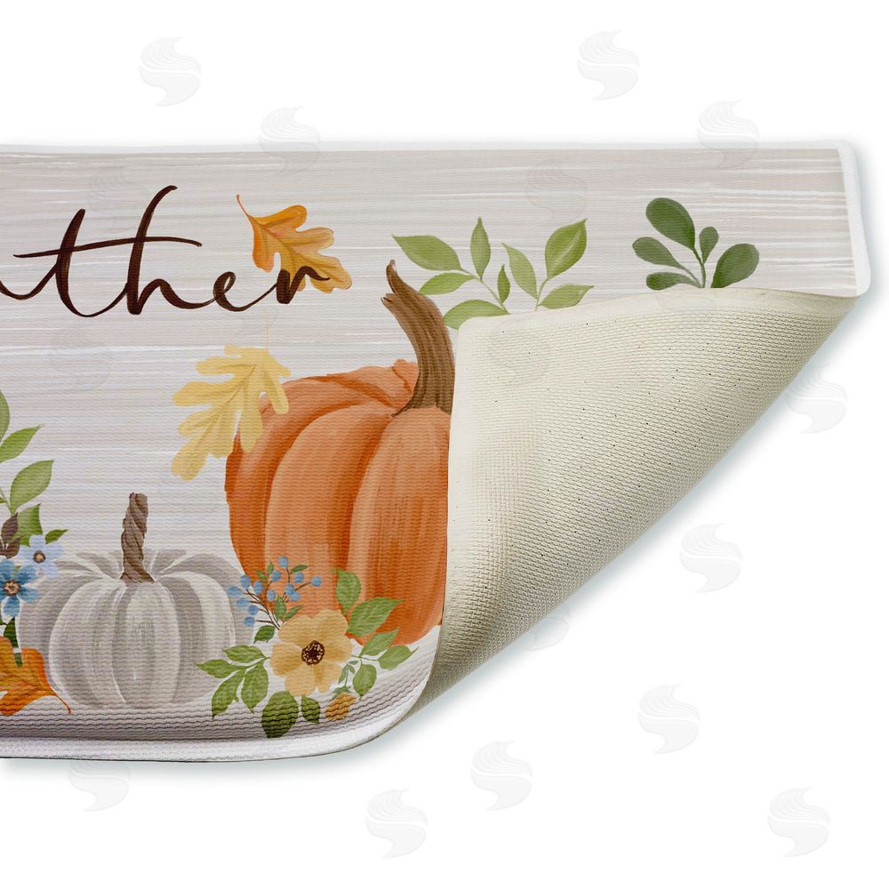 Cat Thurman Designs Gather Welcome Autumn Pumpkins Plush Bathroom Floor Mat