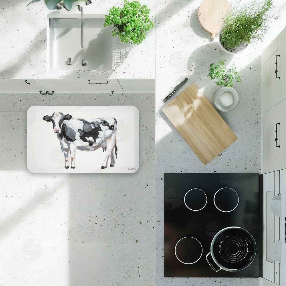 Sara Baker Simple Farmhouse Cow Kitchen Floor Mat