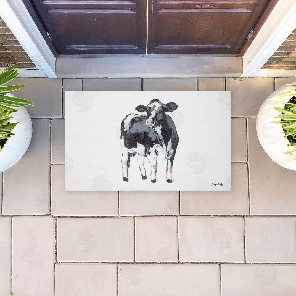 Sara Baker Standing Country Cow Unwoven Outdoor Door Mat