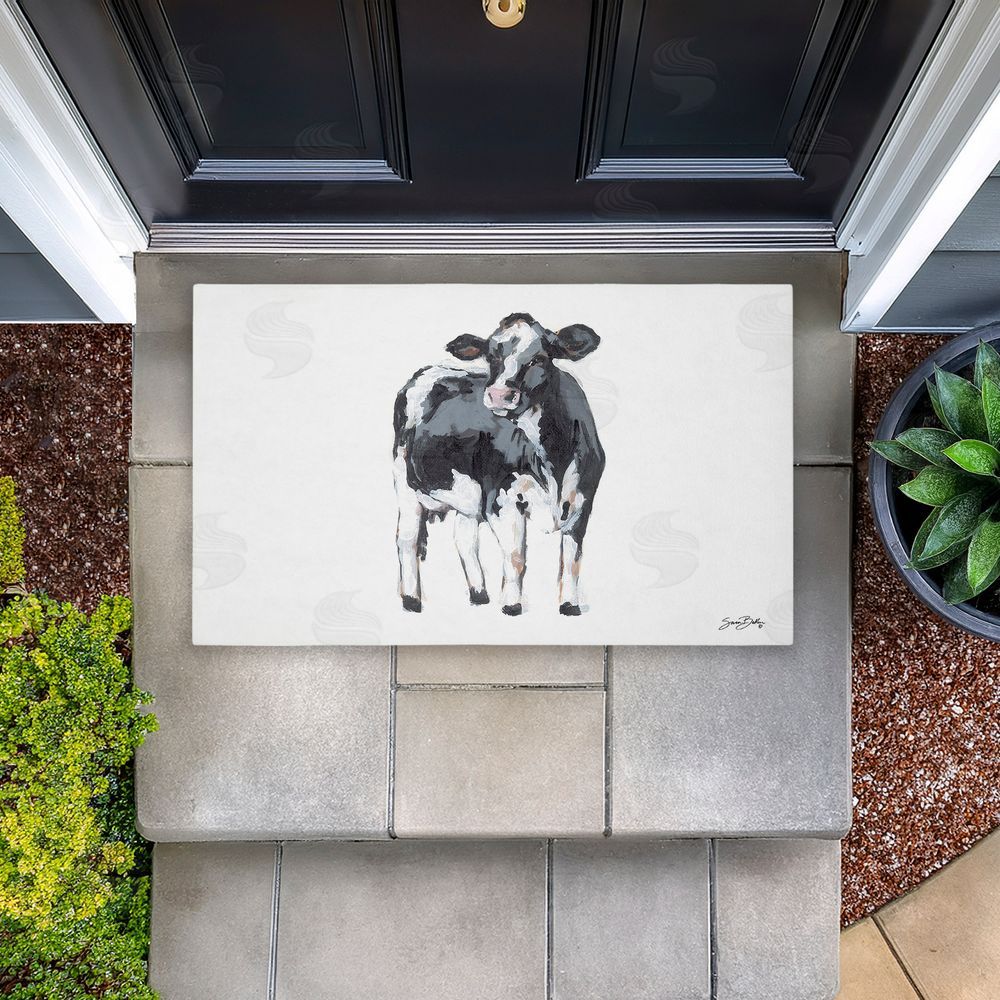 Sara Baker Standing Country Cow Unwoven Outdoor Door Mat