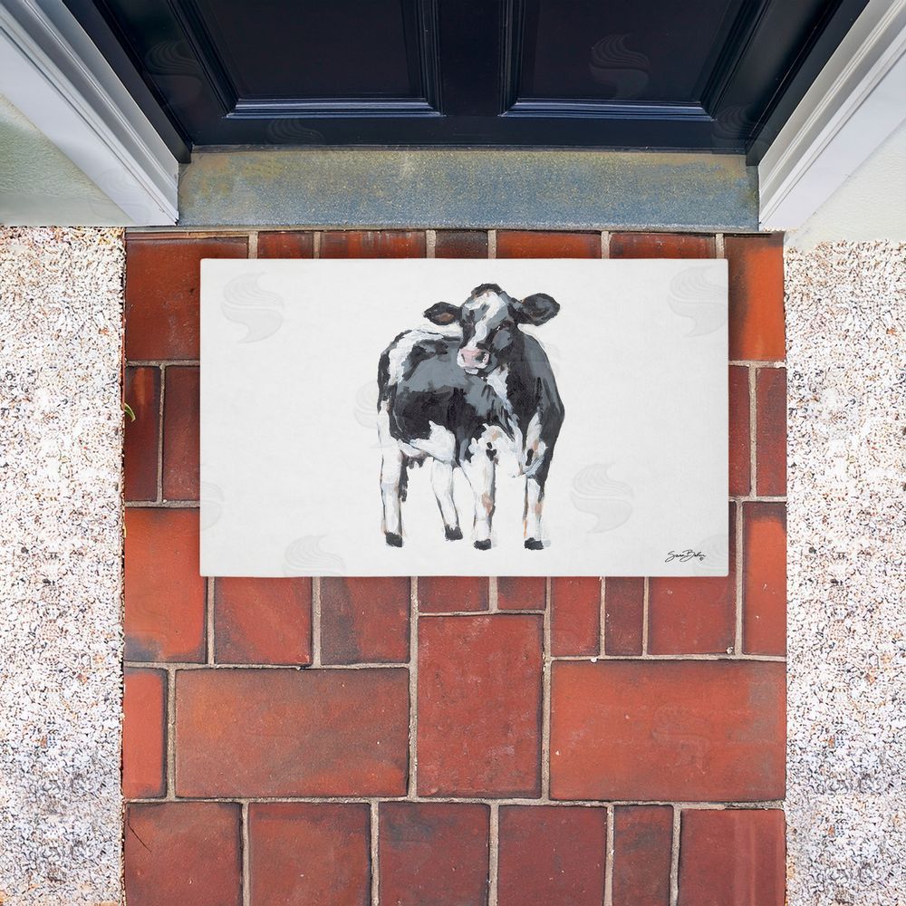 Sara Baker Standing Country Cow Unwoven Outdoor Door Mat