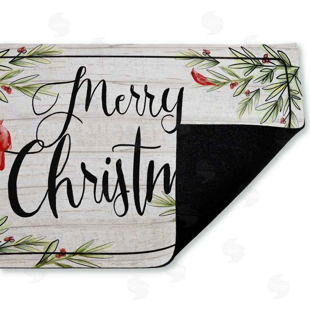 Dogwood Portfolio Rustic Merry Christmas Cardinals Unwoven Outdoor Door Mat