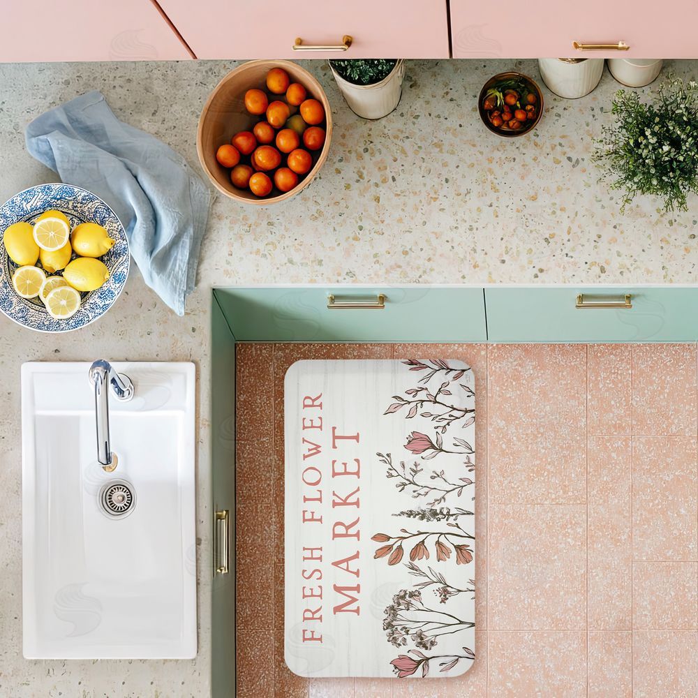 Lux + Me Designs Fresh Flower Market Blooms Kitchen Floor Mat