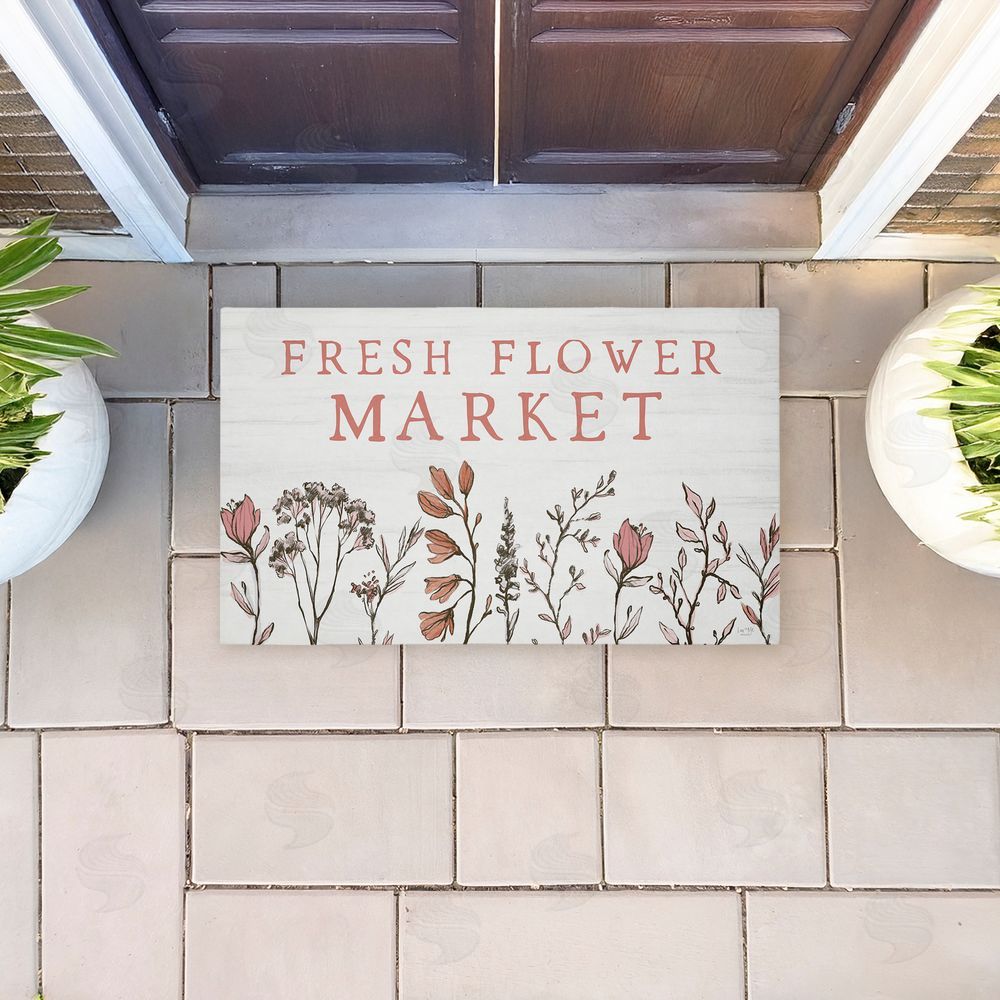 Lux + Me Designs Fresh Flower Market Blooms Unwoven Outdoor Door Mat