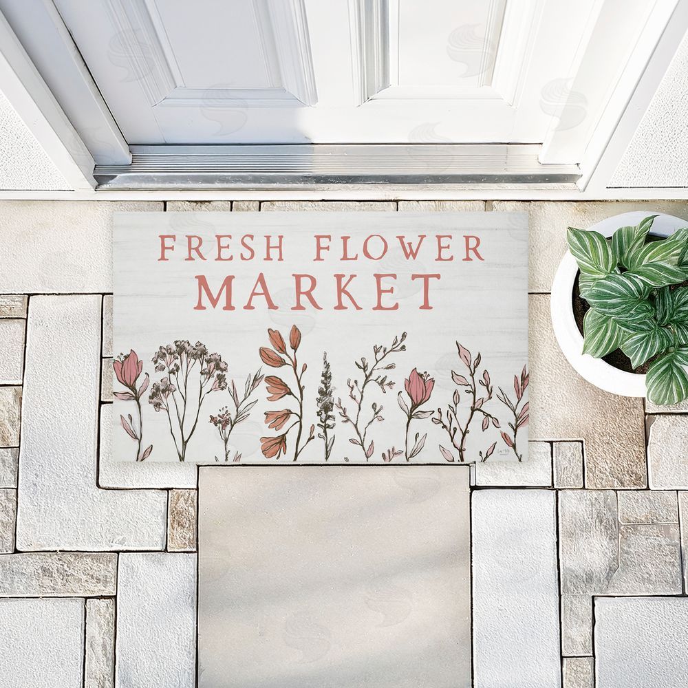 Lux + Me Designs Fresh Flower Market Blooms Unwoven Outdoor Door Mat