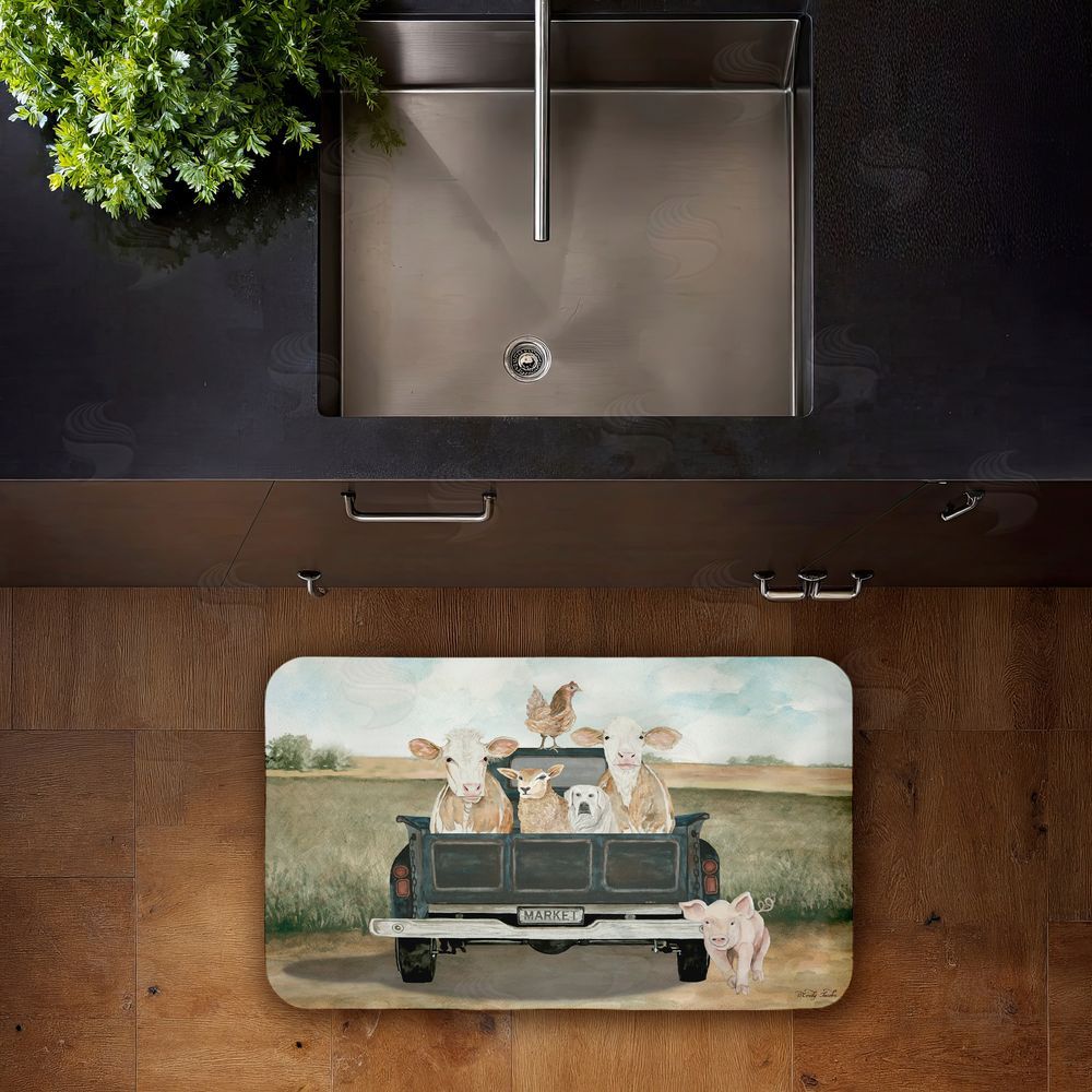 Cindy Jacobs Ready For A Ride Animals Kitchen Floor Mat