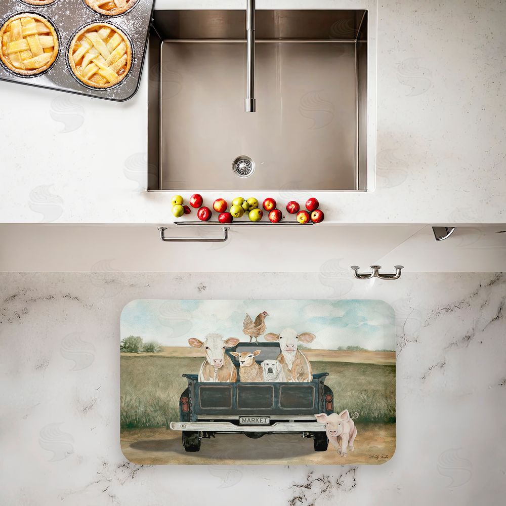 Cindy Jacobs Ready For A Ride Animals Kitchen Floor Mat