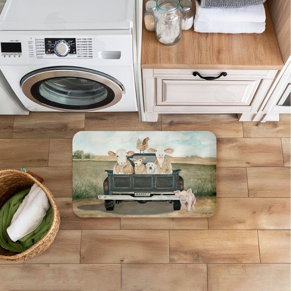 Cindy Jacobs Ready For A Ride Animals Kitchen Floor Mat