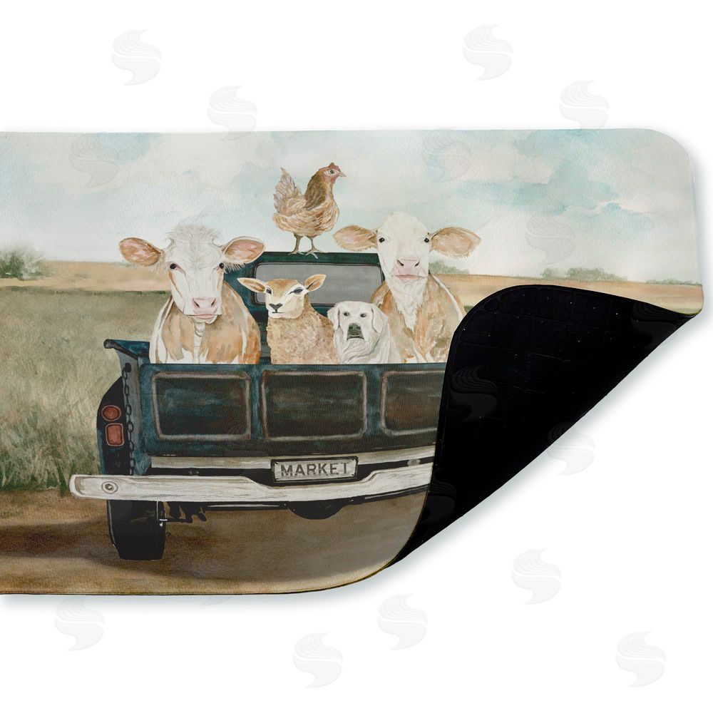 Cindy Jacobs Ready For A Ride Animals Kitchen Floor Mat