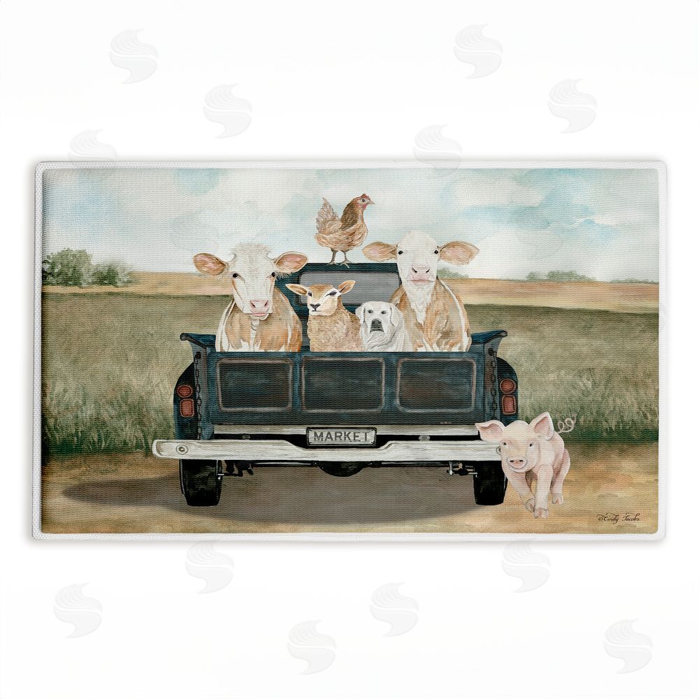Cindy Jacobs Ready For A Ride Animals Plush Bathroom Floor Mat