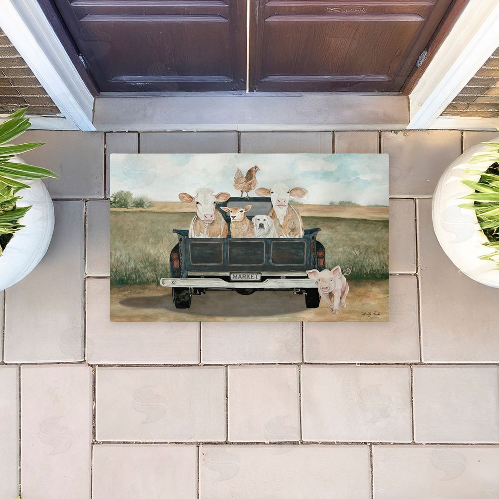 Cindy Jacobs Ready For A Ride Animals Unwoven Outdoor Door Mat