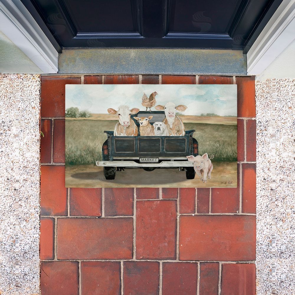 Cindy Jacobs Ready For A Ride Animals Unwoven Outdoor Door Mat