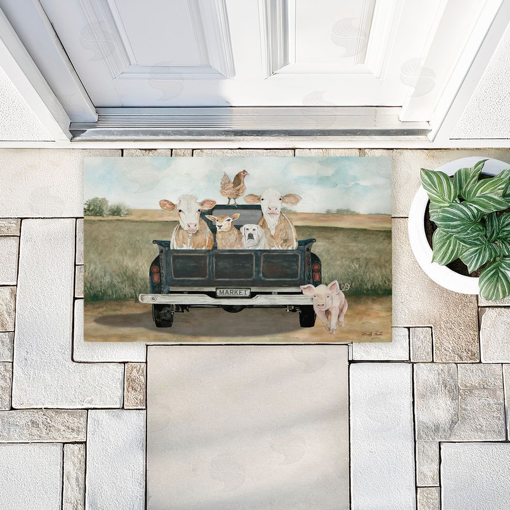 Cindy Jacobs Ready For A Ride Animals Unwoven Outdoor Door Mat