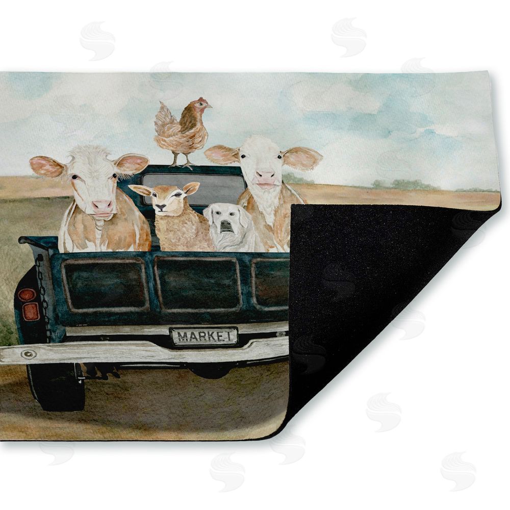 Cindy Jacobs Ready For A Ride Animals Unwoven Outdoor Door Mat