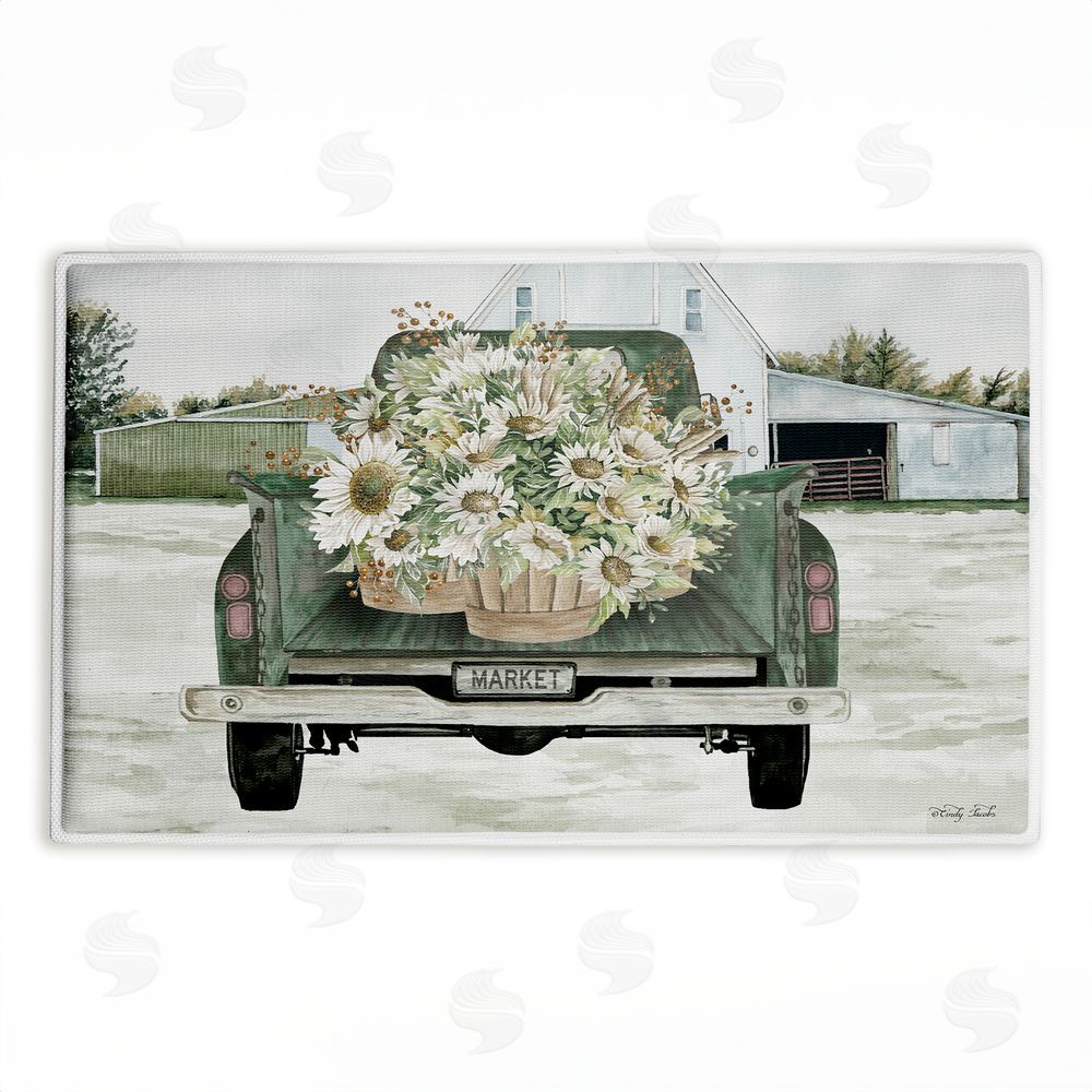 Cindy Jacobs Country Flower Delivery Plush Bathroom Floor Mat