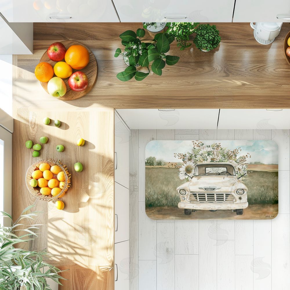 Cindy Jacobs Vintage Flower Delivery Kitchen Floor Mat