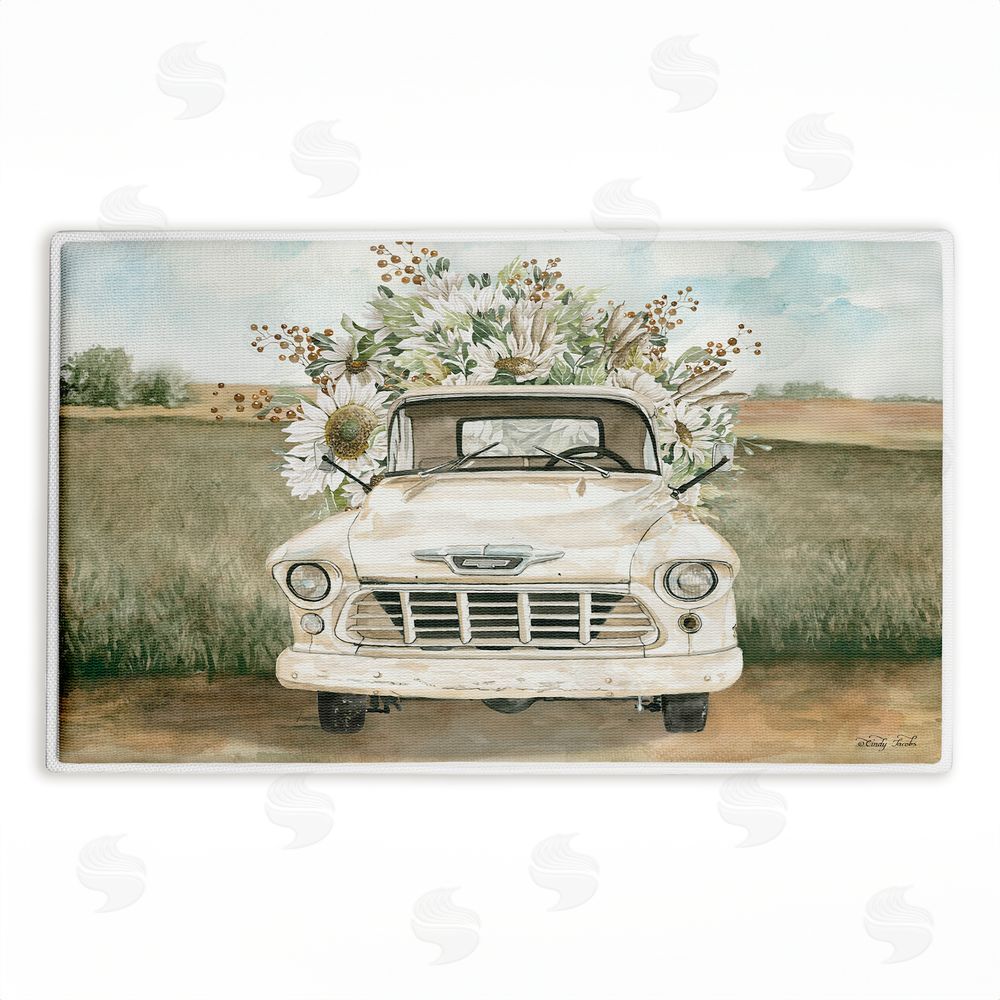 Cindy Jacobs Vintage Flower Delivery Plush Bathroom Floor Mat