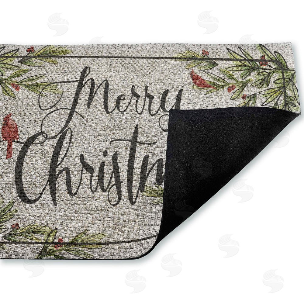 Dogwood Portfolio Merry Christmas Cardinals Outdoor Faux Sisal Door Mat