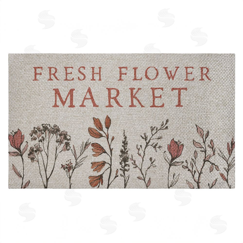 Lux + Me Designs Fresh Flower Market Blooms Outdoor Faux Sisal Door Mat