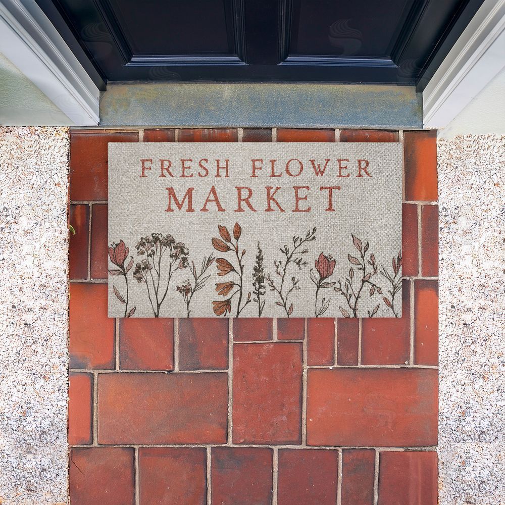 Lux + Me Designs Fresh Flower Market Blooms Outdoor Faux Sisal Door Mat