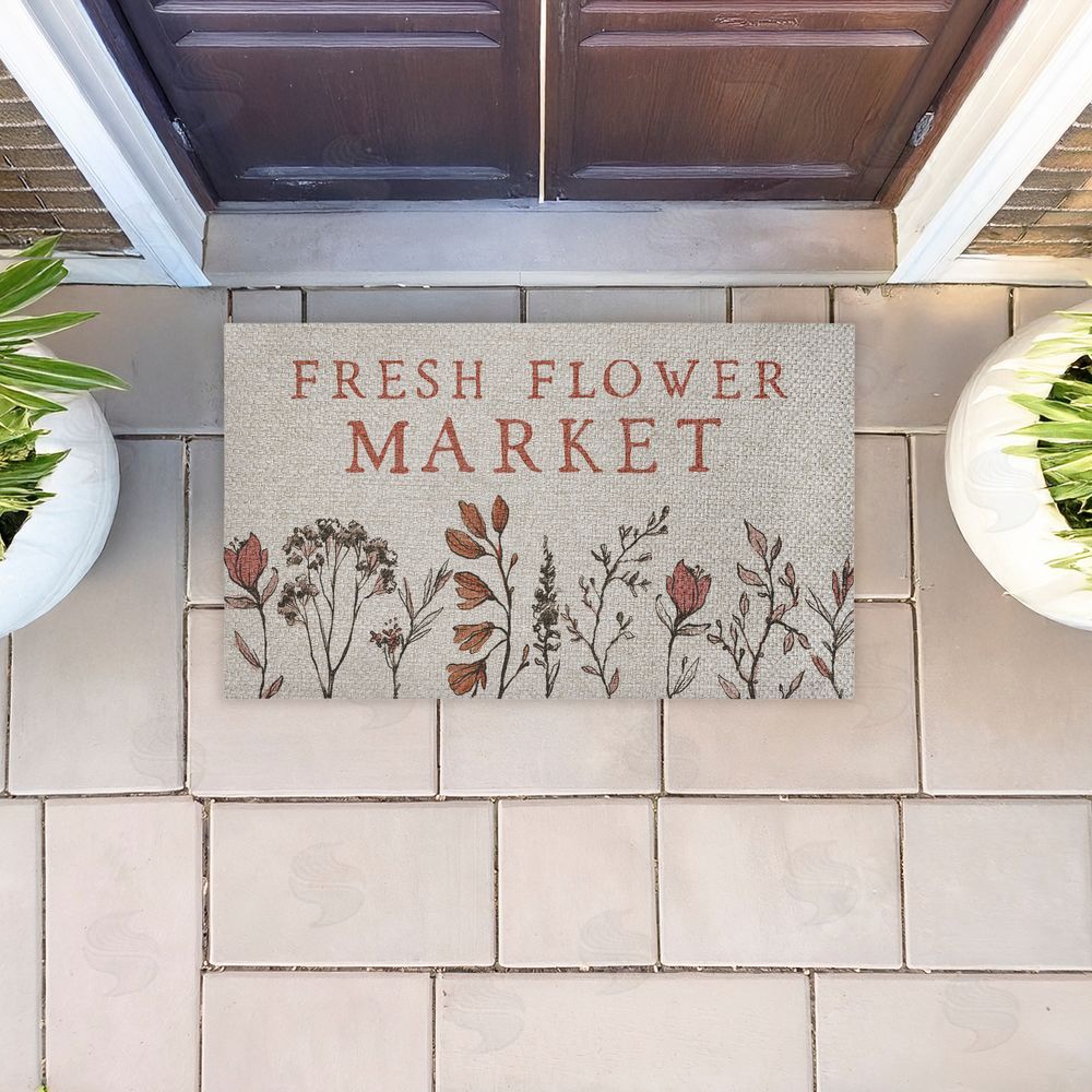 Lux + Me Designs Fresh Flower Market Blooms Outdoor Faux Sisal Door Mat