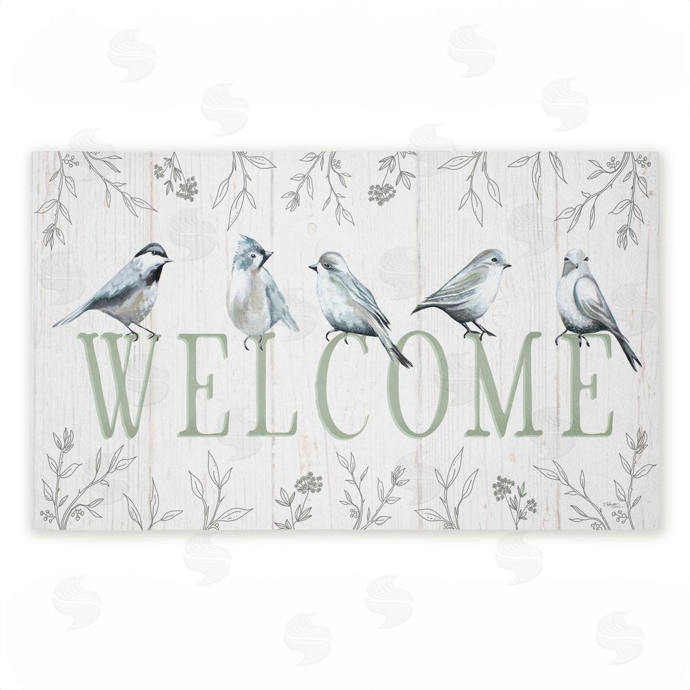 Elizabeth Tyndall Welcome Cottage Birds Entry Unwoven Outdoor Door Mat
