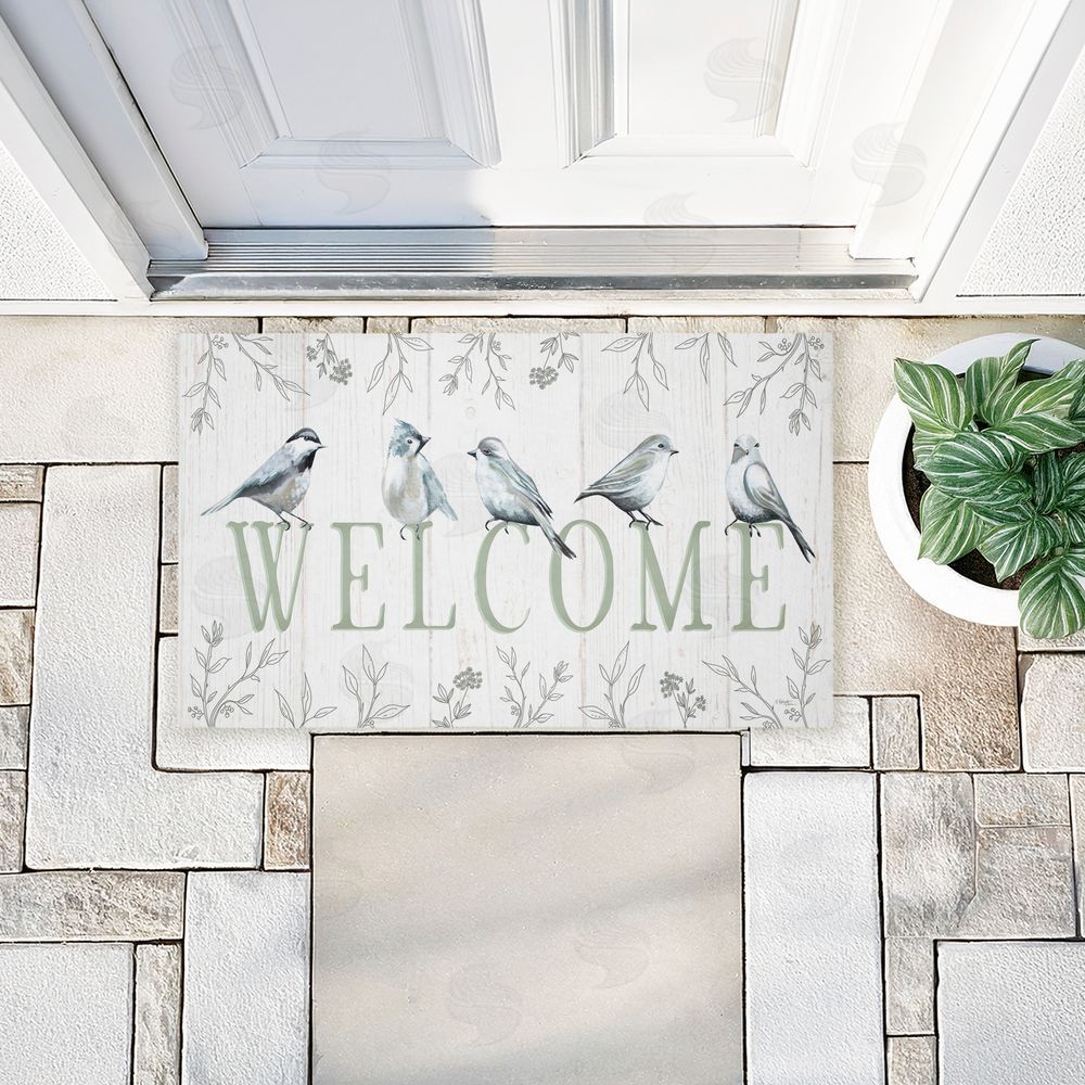 Elizabeth Tyndall Welcome Cottage Birds Entry Unwoven Outdoor Door Mat