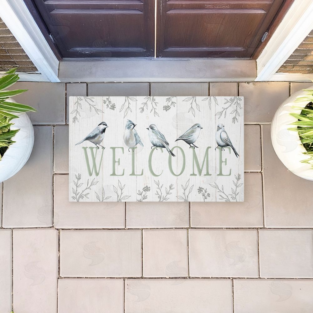 Elizabeth Tyndall Welcome Cottage Birds Entry Unwoven Outdoor Door Mat