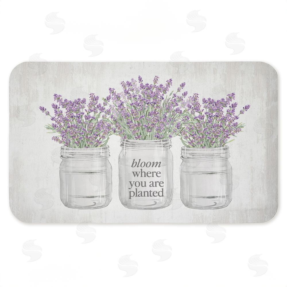 Lettered and Lined Bloom Where You Are Planted Kitchen Floor Mat