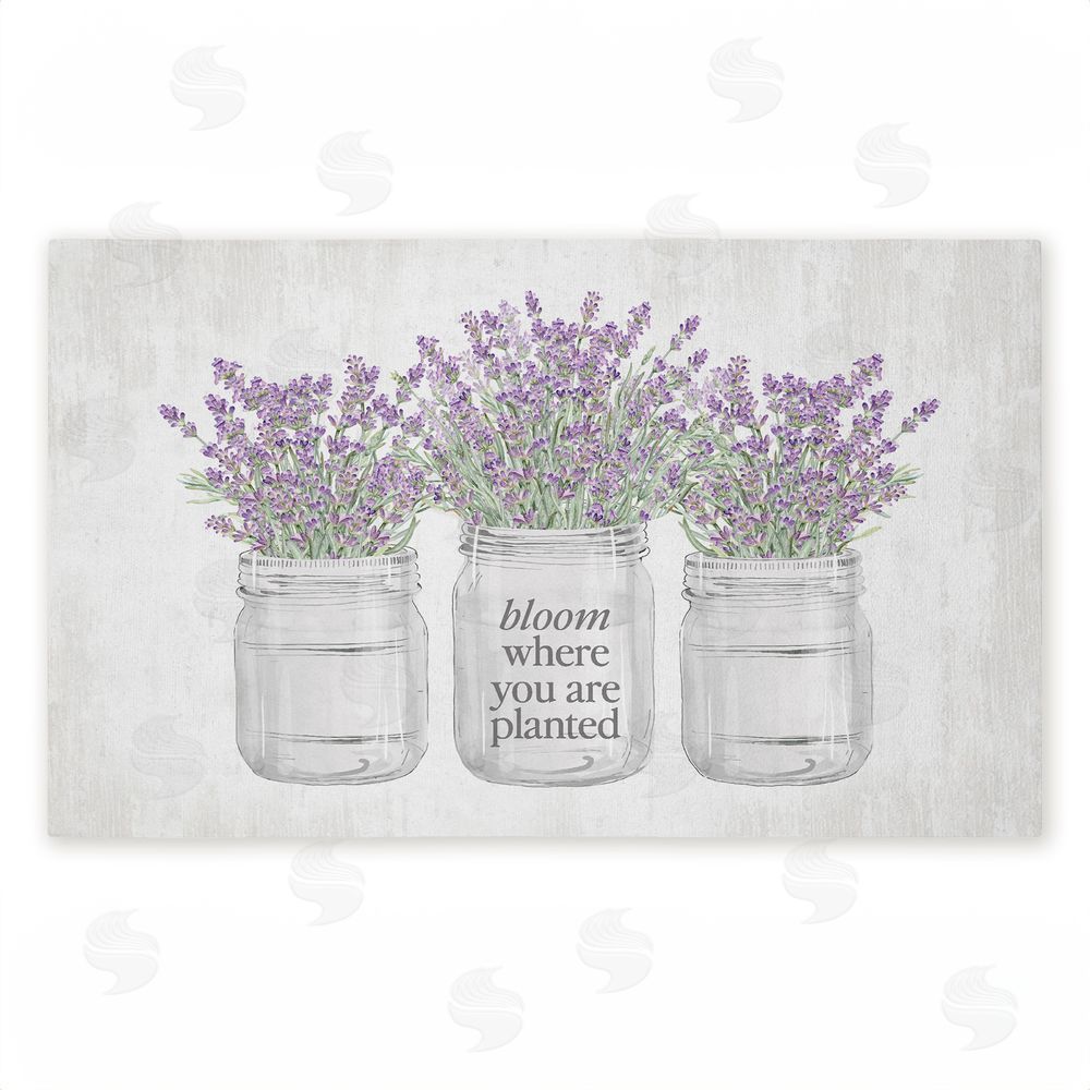 Lettered and Lined Bloom Where You Are Planted Unwoven Outdoor Door Mat