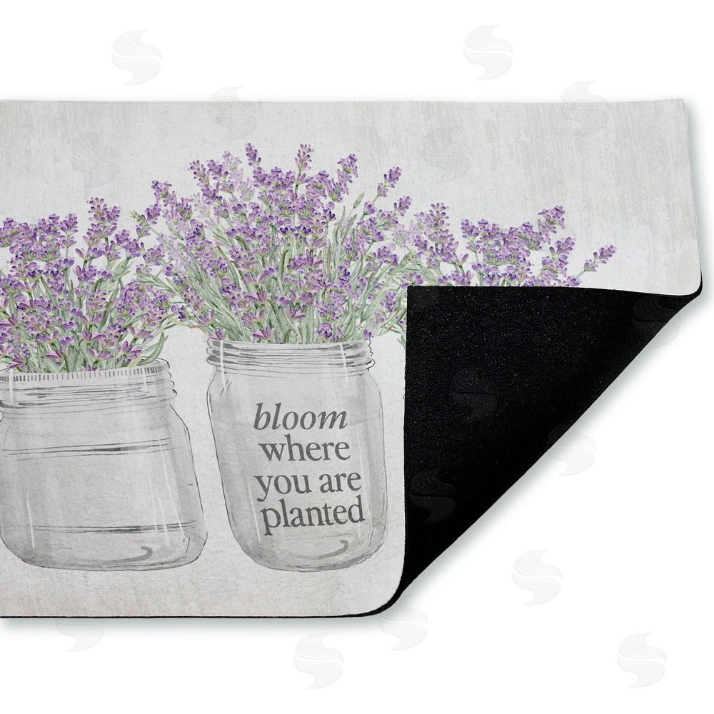 Lettered and Lined Bloom Where You Are Planted Unwoven Outdoor Door Mat