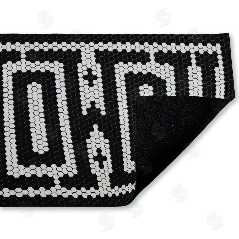 Lettered and Lined Western Greeting Howdy Black Unwoven Outdoor Door Mat